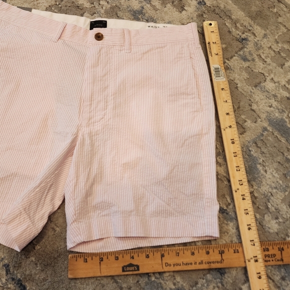 NWT J. Crew Pink White Stripe 7" stretch Seersucker Shorts Men's Size 30 - Picture 7 of 16